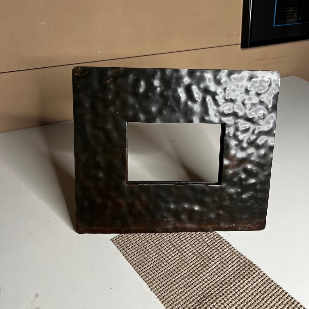 Jan Barboglio Hand Hammered Iron Photo Frame Rustic Industrial Tabletop Decor